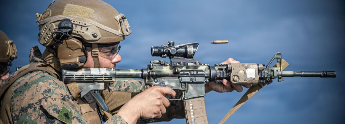 U.S. Marines, with the Battalion Landing Team 3rd Battalion, 1st Marines (3/1), 31st Marine Expeditionary Unit (MEU), conduct a live fire evolution on the flight deck of San Antonio-class amphibious transport dock ship USS New Orleans (LPD 18), while underway, Feb. 11. Tripoli Amphibious Ready Group, (ARG), composed of America-class amphibious assault ship USS Tripoli (LHA 7), San Antonio-class amphibious transport dock ships USS New Orleans (LPD 18) and USS San Diego (LPD 22), along with the 31st MEU, are underway conducting routine operations in the U.S. 7th Fleet area of operations. U.S. 7th Fleet, the U.S. Navy's largest forward-deployed numbered fleet, routinely interacts and operates with allies and partners in preserving a free and open Indo-Pacific. (US Navy photo by Mass Communication Specialist 2nd Class Sade' Anita Wallace)