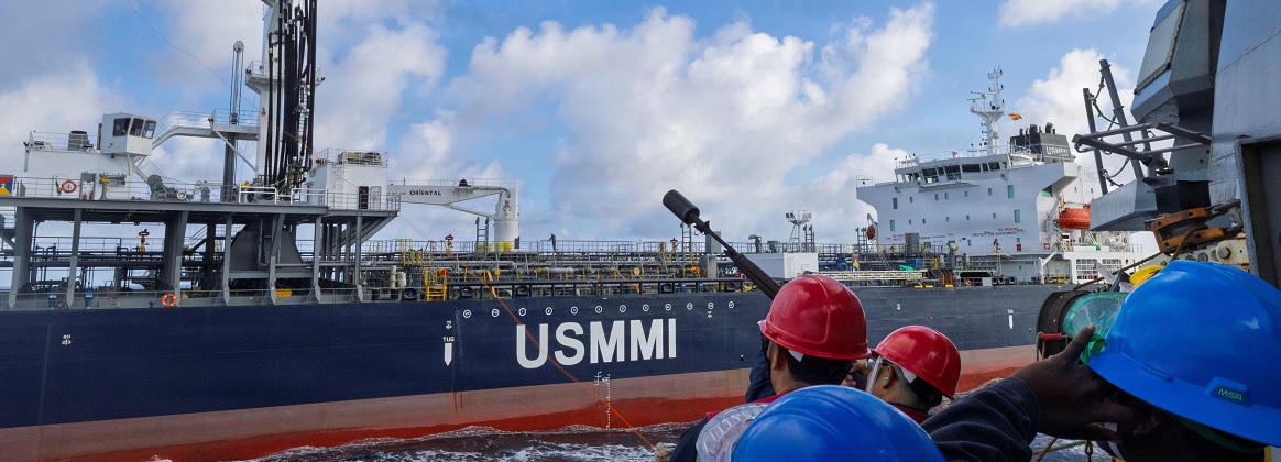 USS Benfold Conducts a Replenishment-at-Sea