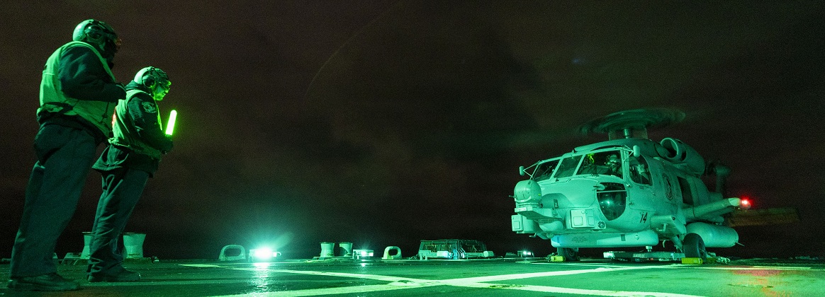 Flight ops aboard USS Dewey